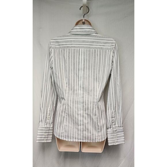 Express Design Long Sleeve Striped Black/White Shirt Size Small - Picture 5 of 7